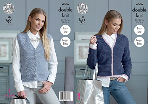 King Cole 4866 Knitting Pattern Womens Cardigan and Waistcoat in King Cole Baby Alpaca DK