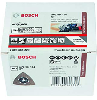 Bosch Professional 10 Stück Schleifplatte AVZ 90 RT4 Carbide RIFF (Starlock, Körnung 40, Ø 90 mm, Zubehör Multifunktionswerkzeug)