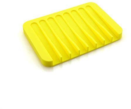 EBILUN Porte-savon en silicone écologique pour salle de bain Jaune