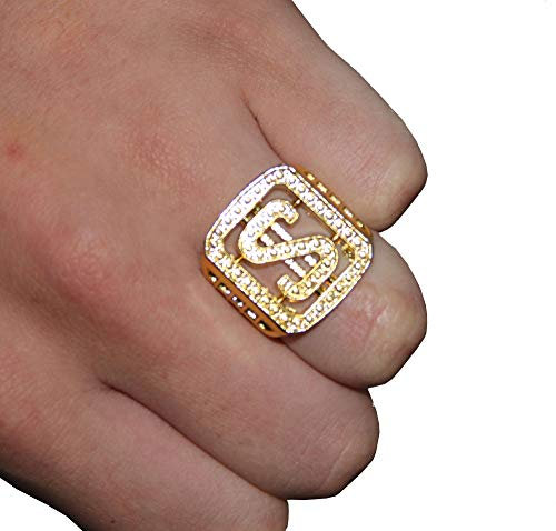 goldener Dollar Ring Hip Hop Finger Dollarzeichen Gangster Schmuck Ringe Pimp