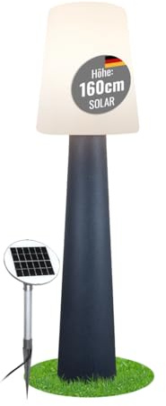 8 seasons design LED Solar Stehlampe No. 1, 160cm groß (Anthrazit), warmweißes Licht, Solarlampe mit Dämmerungssensor, Solarpanel, Stehlampe für außen (Garten, Terrasse, Balkon)