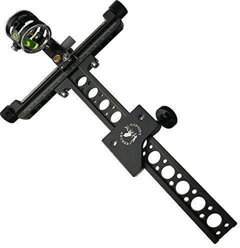 AMEYXGS Bogenschießen 1 Pin Visier für Compoundbogen Recurve Visier mit Micro Adjust Long Pole für Jagdschießen