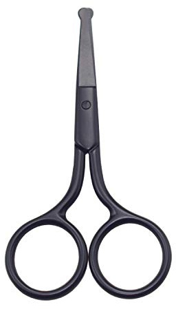 Motanar Nasenhaartrimmer, Schere mit runder Spitze, für Ohren, Augenbrauen, Bart, Schnurrbart, Trimmen, Mehrzweck-Haarpflegewerkzeug für Männer, Frauen und Babys (schwarz und gebogen)