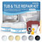 Tub, Tile and Shower Repair Kit (Color Match) Fiberglass Repair Kit -White/Almond/Black/Bone/Bisque/Biscuit/Grey/Cream/Off White/Beige, Odorless Bathtub Paint/Porcelain Repair Kit