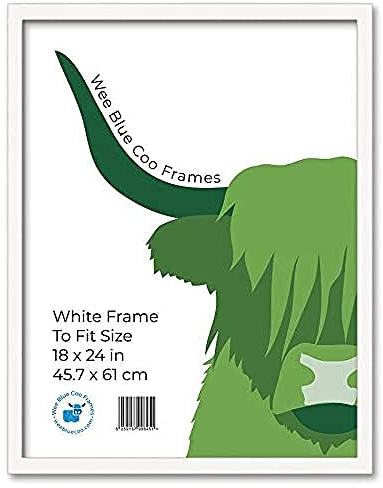 18x24 White Wooden Picture Frame 18 x 24 Inch (45.7 x 61 cm) Acrylic Safety 'Glass' Photo Frame