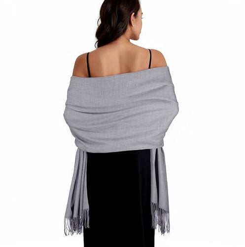SWAT PANY Stola Grau Damen Festlich Schultertuch Stola für Abendkleid Pashmina Schal Frauen Winter Schals Tücher für Damen