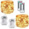 Augone [2 Pack Fairy Lights Battery Powered, 120LED 12M/40Ft 8 Modes Waterproof Outdoor/Indoor Copper String Lights with Remote Timer for Bedroom, Party, Wedding, Christmas Decorations (Warm White)