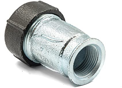 Gebo Raccord de serrage 1 QI IG - Raccord à vis en fonte malléable - Raccord pour tubes en acier et tuyaux en polyéthylène - Installation rapide et facile sans soudure