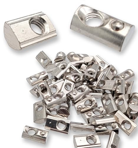 25x M5 Nutenstein für 6mm Nut 6 mit Zentrierung und Federkugel für 3D Drucker und CNC 20x20 Hammermutter 2020