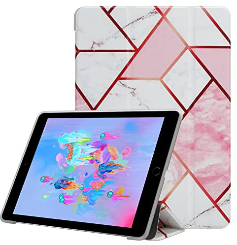 Cadorabo Custodia per Tablet Compatibile con Apple iPad Mini/Mini 2 / Mini 3 / Mini 4 /Mini 5 - Design Marmo Bianco Rosa - Coperchio Protettivo Ultra Sottile Silicone TPU Flessibile, Funzione Stand