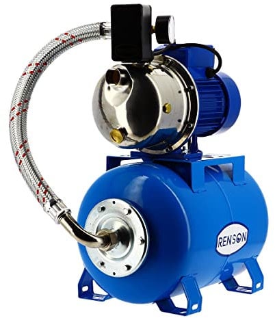 Groupe de surpression 24L 750W, FABRICATION FRANCAISE, Débit max 40L/min, Pression max 8 bar, livré avec pressostat, manomètre et interrupteur marche/arrêt RENSON