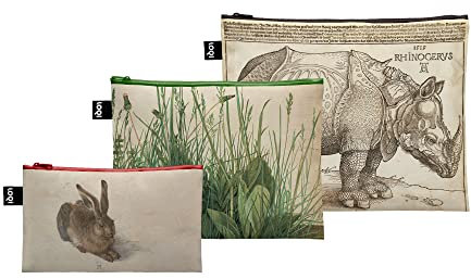 LOQI Albrecht Duerer - Rhinocerus, The Large Piece of Turf, Hare Recycled Zip Pockets