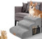 MASTERTOP Scale per Cani a 3 Gradini in Spugna, Scala Antiscivolo per Animali Domestici, Scaletta Spugna Ccuccioli per Divano Letto con Fodera Rimovibile e Lavabile (Grigio)