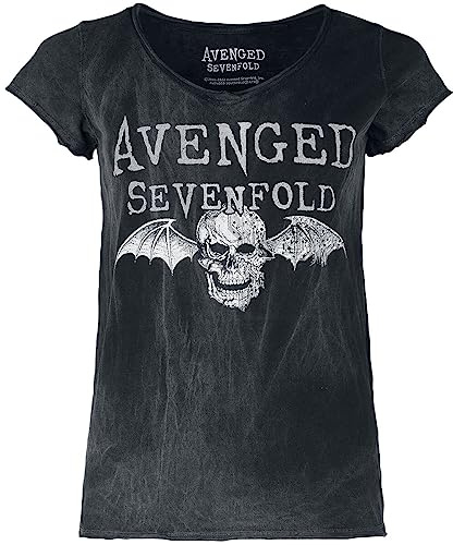 Avenged Sevenfold Deathbat Frauen T-Shirt schwarz S 100% Baumwolle Band-Merch, Bands