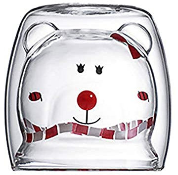 YZJSSL Tazza Simpatico Orsetto Tazza di caffè Creativo Trasparente Bevanda Tazza di caffè-C