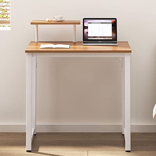sogesfurniture Bureau Compact pour Ordinateur 80x40x75cm, Petit Bureau Informatique Table de Travail PC Table en Bois et Acier, Table d’étude Table à Manger pour Petits Espaces, Chêne WK-JK80-OKB