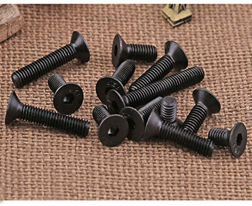 Boulons de vis à tête fraisée à Six pans Creux M10, boulons Allen Noirs en Acier allié à Haute résistance, M10×40mm,5 Pcs