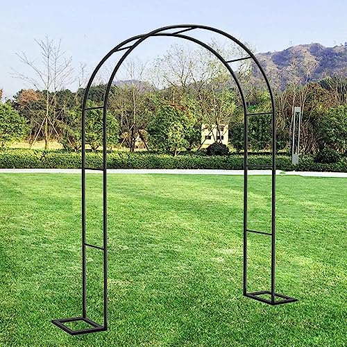 ARtsim 200cm 160cm 120cm 180cm breit Rosenbögen Metall Rankbogen Gartenbogen Rankhilfe Torbogen Rankgitter für Kletterpflanzen Verzinkt Rosenspalier (Color : Schwarz, Size : 120cm x 220cm)