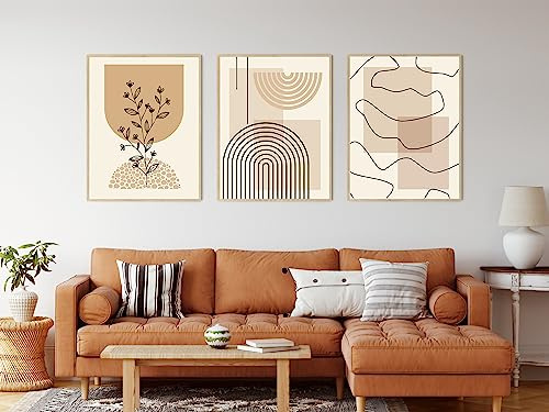 JNAOZI Abstrakte Linie Geometrie Bilder,Abstrakte Botanische Kunst Poster,Interior Home Decor Wall Art,Ohne Rahmen (40 x 60cm*3,Bilder-1)…
