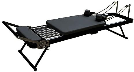 VBVARV Faltbar Pilates Reformer Machine Für Zuhause Hochfächer -Legierungsfedern Stahlstruktur 400 Lbs Gewichtskapazität Für Krafttraining Für Krafttraining,Schwarz