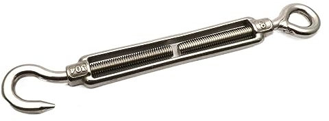 IOFIT M4 M5 M6 M8 M10 M12 M16 M18 M20 304 Edelstahl Blumenkorb Schrauben Drehen Drahtseil Spanner Haken Auge Spannschloss (Color : Silver, Size : M20)