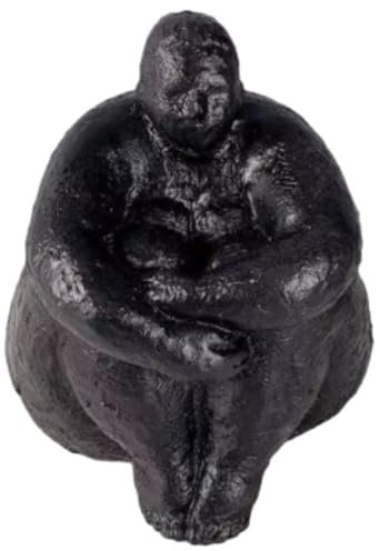 HIRAIDAI Statue Deko Wohnzimmer Einfache Abstrakte Dicke Frau Dekoration Wohnzimmer Home Dekoration Harz Ton Skulptur Dekoration, Schwarz, 15 * 14,5 * 18 cm