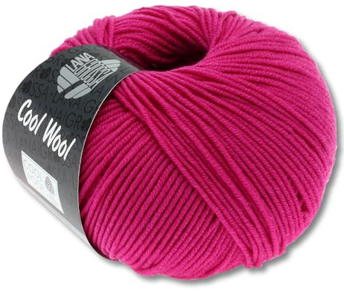 Frida's Wollhaus Lana Grossa 50 g Cool Wool Merinowolle Wolle Garn Häkeln Stricken 38 Farben (537 | Zyklam)