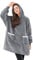 Aisbo Sherpa Hoodie Decke mit Ärmeln - Übergroße Tragbare Kuscheldecke mit Kapuze Blanket zum Anziehen Damen Erwachsene, Hellgrau Warme Dicke Ärmeldecke 95x85cm Herren als Geschenke