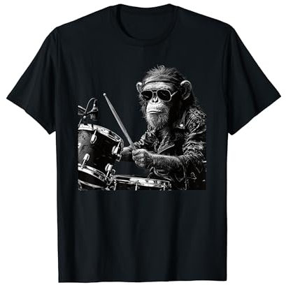 Affe spielt Schlagzeug T-Shirt