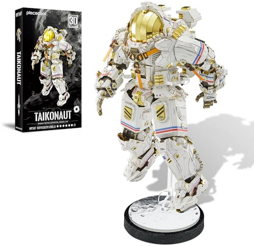 Piececool 3D Puzzle Metall Astromodell Astronaut, 3D Metall Puzzle Weltraummodell für 340 Edelstahl, Große Größe, Geburtstagsgeschenk, Modellbausatz Erwachsene, 515 Teile
