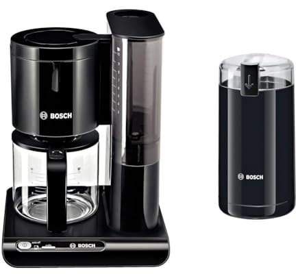 Bosch Filterkaffeemaschine Styline TKA8013, Aroma Sensor & TSM6A013B Kaffeemühle, Schwarz