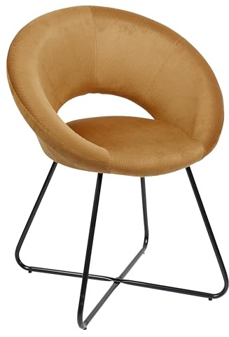 HOME DECO FACTORY Künstliche Pflanze Monstera 120 cm Inklusive Topf | Giulia-Rundsessel aus Metall und Cord, Lounge-Edition, bequemer Sitz, Wohnzimmer, 67 x 84 x 52 cm, gelb und schwarz