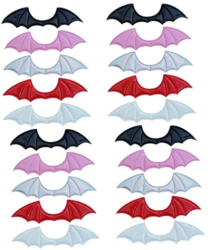 VILLCASE 20St Fledermausflügel aus Stoff Engelsflügel basteln Halloween-Patches Schuhflügel halloween haarschmuck halloween dekoration aufkleber handwerk machen fledermausflügel Kleidung