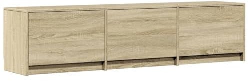 vidaXL TV Schrank mit LED, Fernsehschrank mit Stauraum, Fernsehtisch für Wohnzimmer Schlafzimmer, Lowboard TV Möbel, Sonoma-Eiche Holzwerkstoff