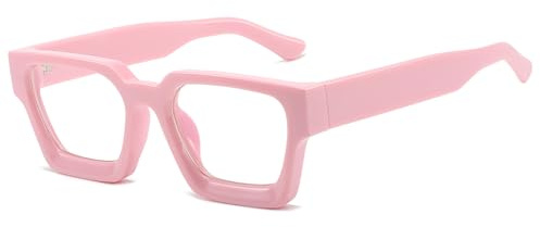 LJCZKA Lunette Anti Lumiere Bleue Carrée pour Femme Homme Monture Épaisse de Lunettes Cadre Anti-Fatigue pour Jeux, Texing et Lecture