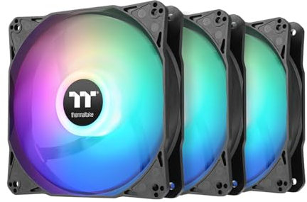 Thermaltake LE120 ARGB PWM Fan (3 Pack), PWM controlled 500~1500 rpm, 5V Motherboard Sync, 16.8 Million Colors 9 Addressable LEDs, Airflow 66.1 CFM, 120mm Hydraulic Bearing, Case Fan, CL-F204-PL12SW-A