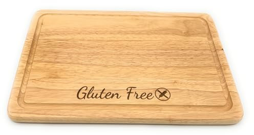 Gluten Free Engraved Wooden Chopping/Cutting Board for Coeliac, Celiac Kitchen. Size 30 x 20 x 1.5cm