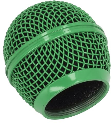 Tête de Grille de Microphone en Maille de Remplacement, pour SM58S BETA58A UT2 PGX24 SLX4, Capuchon de Protection en Mousse D'acier pour Pare-brise (GREEN)