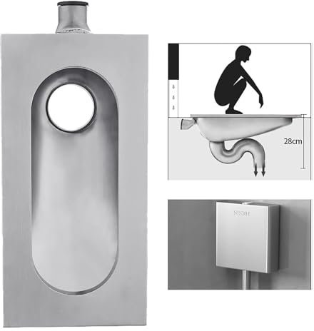 XAoSCd Inodoro Compacto De Acero Inoxidable con Tanque, Ideal para Espacios Pequeños, Función Sin Olor, B,E
