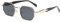 LJCZKA Retro Sechseckige Sonnenbrille Für Damen Herren 90s Klassisch Rechteckig Sonnenbrille Quadratisch Metall Rahmen Mode Brille mit UV400 Schutz (Gold Grau)