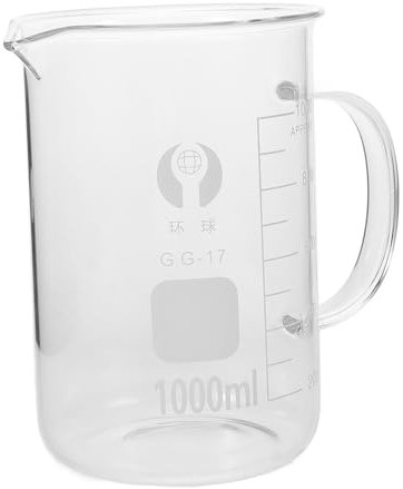 Mipcase Beaker Handle Glass Beaker Mug Measuring Cup for Science Chemistry Mug Glass Material for Lab Use and Daily