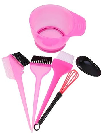 WRITWAA Haarfärbeset Rosa 6-Teiliges Tönungswerkzeug Set Mit Pinsel Haarklammer Für Professionelle Anwendung Und Heimgebrauch Haarfärbemittelwerkzeuge