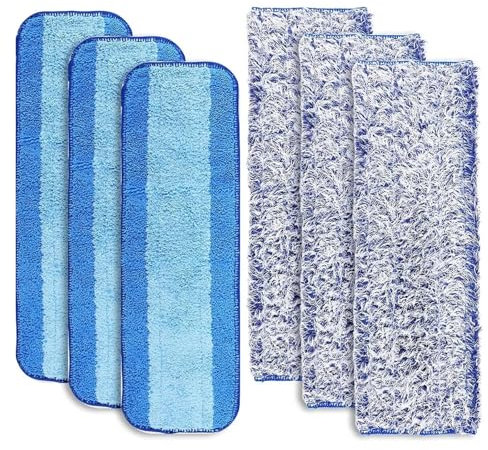 ZINTCBLGE 6PCS Mop Pads，Compatible for Bona, Washable Microfiber Floor Cleaner Cleaning Pad Reusable Mop Pads Hardwood and Multi-Surface