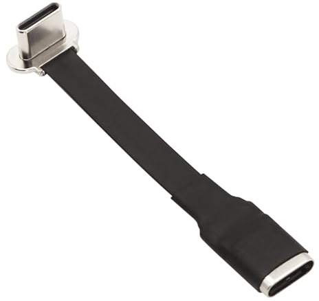 Xilaghy Right Angle USB C Flat Extension Cable 90 Degree USB C Male to Female Fast Charge Data Cord for Power Banks Phone(2.2in/55mm)