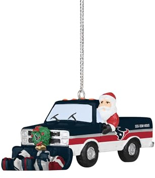 NFL Houston Texans Baumschmuck Snow Plow Santa Truck Anhänger Ornament Weihnachtsbaum