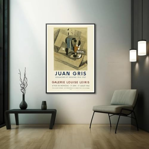GOSRD Leinwanddruck, Reproduktion eines Vintage-Ausstellungsplakats von 1965 für Werke von Juan Gris, Poster, Heimdekoration, Wandbild (30x45cm)