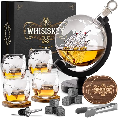 WHISISKEY Decanter per Whisky - Set Whisky Regalo - Idee Regalo Uomo