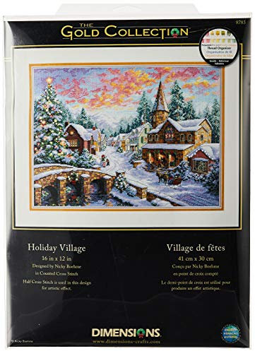 Dimensions 8783 Gold: Counted Cross Stitch: Holiday Village, 41 x 30 cm