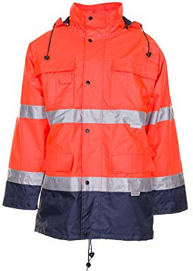 Planam 2056048 Warnschutz Parka, Orange/Marine, Größe M