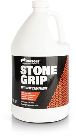 SlipDoctors Stone Grip Anti-Slip Treatment for Tiles & Concrete – Interior or Exterior Surfaces – Clear Finish - No Change to Look of Floors (3.8 Litre)